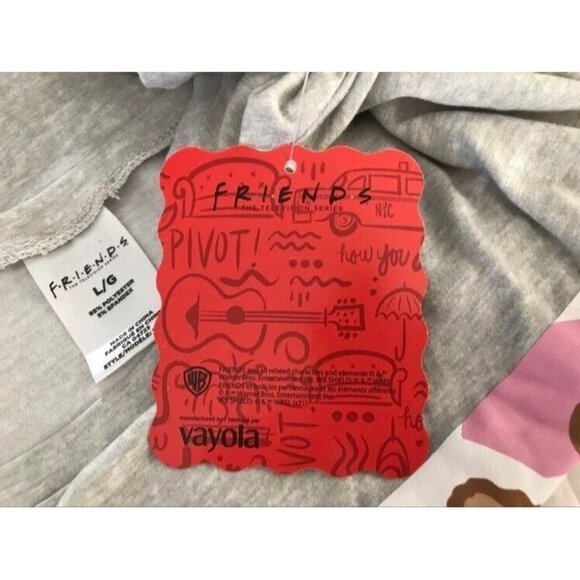 FRIENDS Long Sleeve Tee Shirt Womens Size Large Gray TV Show Series NWT - Picture 8 of 8